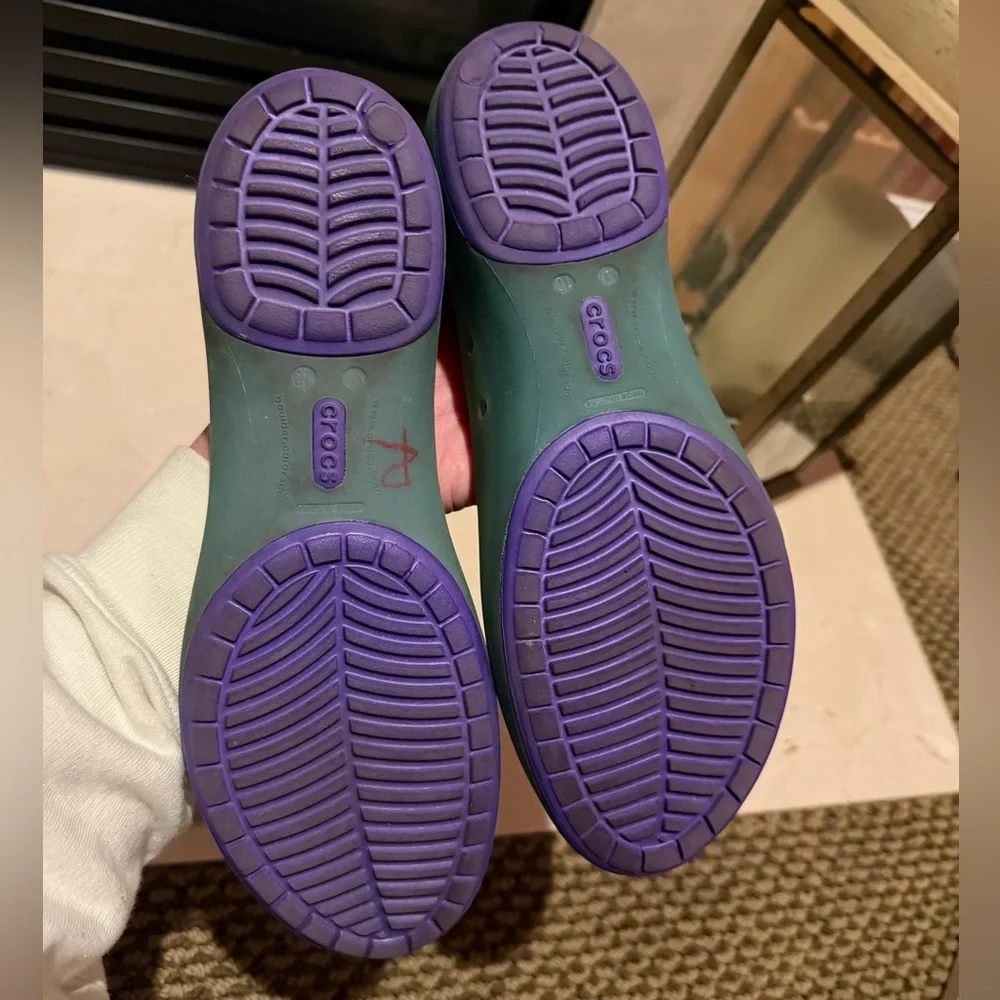 Crocs Carlie Ballet Flats Green/Purple Size 10 Women’s